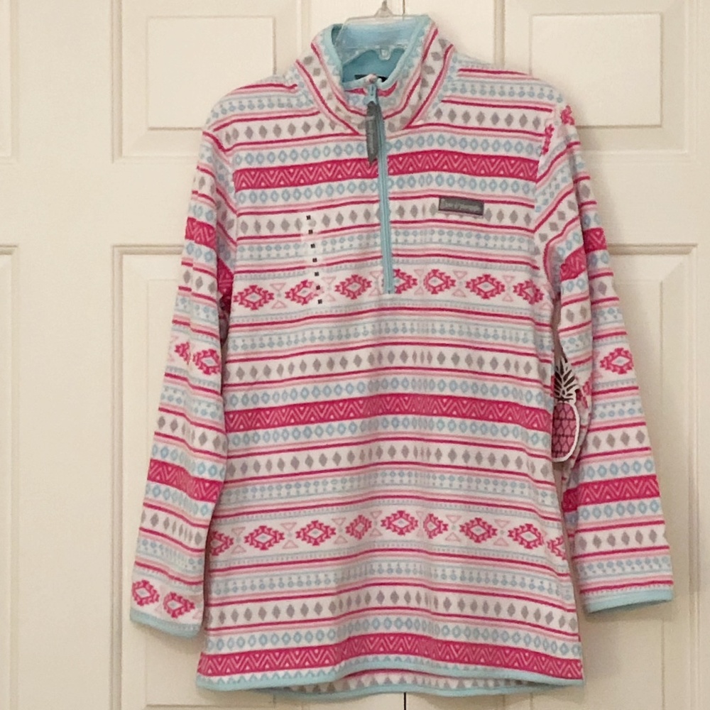 NWT Love & Pineapples Aztec Inspired Zip Fleece